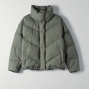 Aritzia Wilfred Green Puffer Jacket